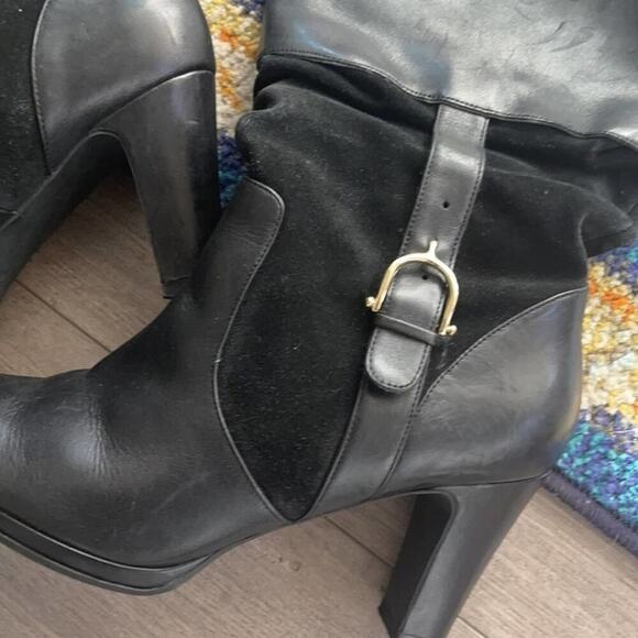 Ralph Lauren genuine leather /suede woman’s heels boots - Picture 3 of 12
